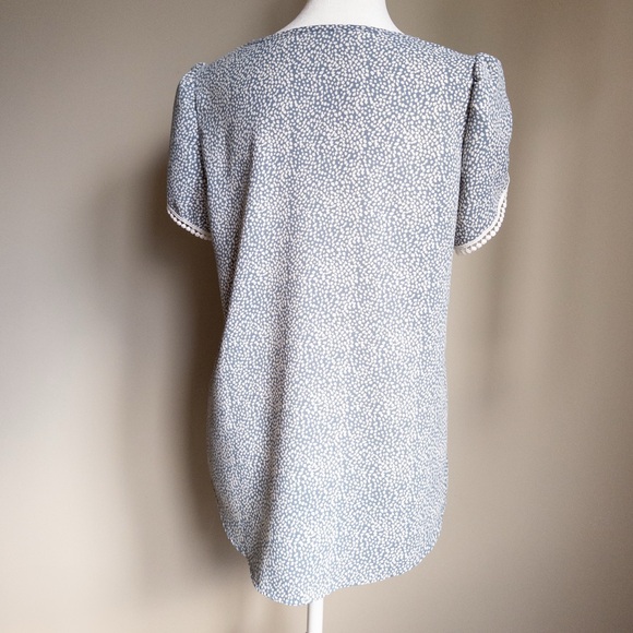 Tulip Laced Short Sleeves Women’s Blouse Blue Size Small 4 - Picture 4 of 5